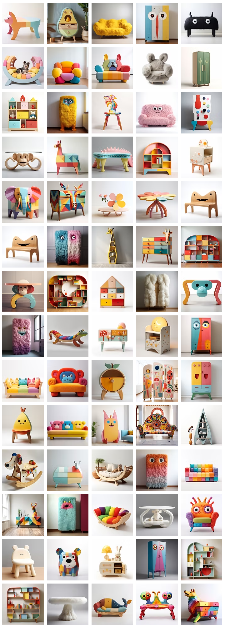 A visual collection of Little Lahlou furniture pieces